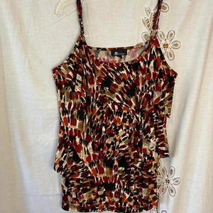 Size XL AB Studio Ruffle Front Tiered Tank with adjustable straps